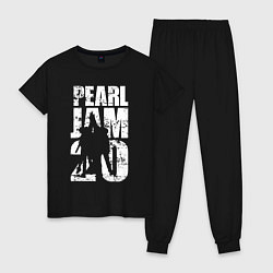Пижама хлопковая женская Pearl Jam, группа, цвет: черный