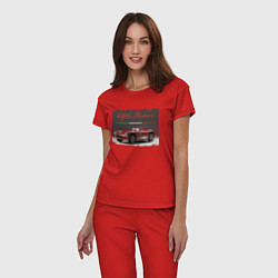 Пижама хлопковая женская Alfa Romeo Retro, цвет: красный — фото 2