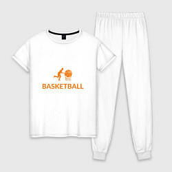 Пижама хлопковая женская Buy Basketball, цвет: белый