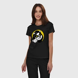 Пижама хлопковая женская Панда лайк, цвет: черный — фото 2