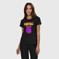 Пижама хлопковая женская Basketball Lover, цвет: черный — фото 2