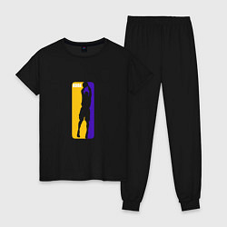Пижама хлопковая женская NBA Kobe, цвет: черный