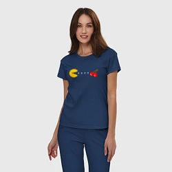Пижама хлопковая женская Pac-man 8bit, цвет: тёмно-синий — фото 2