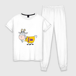 Пижама хлопковая женская GOAT - Kobe, цвет: белый