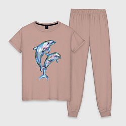Женская пижама Dolphins Watercolour