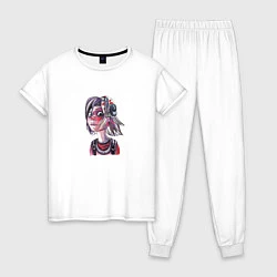 Пижама хлопковая женская Портрет Крошки Тины, цвет: белый