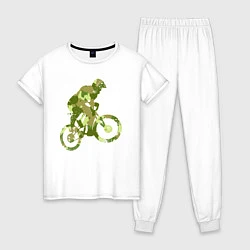 Пижама хлопковая женская BMX Camouflage Retro, цвет: белый
