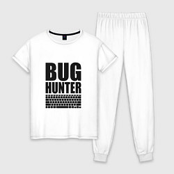 Пижама хлопковая женская Bug Хантер, цвет: белый