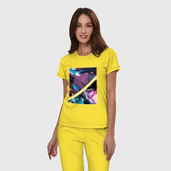 Пижама хлопковая женская Джотаро Куджо из ДжоДжо, цвет: желтый — фото 2