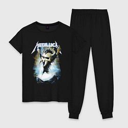 Пижама хлопковая женская Metallica Gesture, цвет: черный