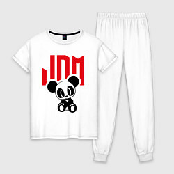 Пижама хлопковая женская JDM Panda Japan, цвет: белый