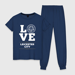 Пижама хлопковая женская Leicester City Love Classic, цвет: тёмно-синий