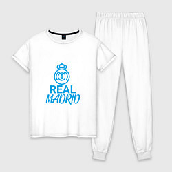 Пижама хлопковая женская Real Madrid Football, цвет: белый