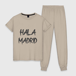 Пижама хлопковая женская Hala - Madrid, цвет: миндальный