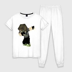 Пижама хлопковая женская Minecraft Dab Hero, цвет: белый