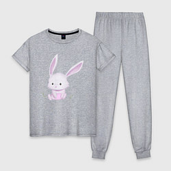 Пижама хлопковая женская Милый Крольчонок, цвет: меланж