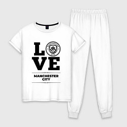 Пижама хлопковая женская Manchester City Love Классика, цвет: белый