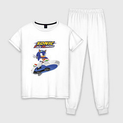 Пижама хлопковая женская Sonic Free Riders Hedgehog Racer, цвет: белый