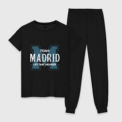 Пижама хлопковая женская Team Madrid, цвет: черный