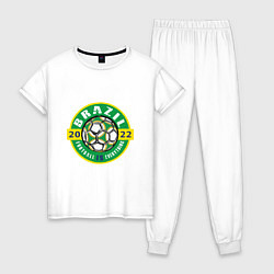 Пижама хлопковая женская Brazil 2022, цвет: белый