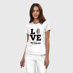 Пижама хлопковая женская AC Milan Love Классика, цвет: белый — фото 2