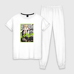 Пижама хлопковая женская Сидзуо Хэйвадзима, цвет: белый