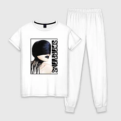 Пижама хлопковая женская Icon Scorpions, цвет: белый