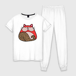 Женская пижама Красный абстрактный кот