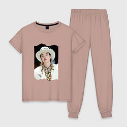 Пижама хлопковая женская SUGA of BTS, цвет: пыльно-розовый