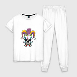 Пижама хлопковая женская Skull Joker, цвет: белый