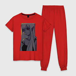 Пижама хлопковая женская Темная эльфийка - Данмер, цвет: красный