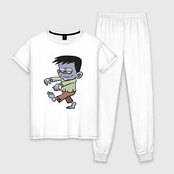 Пижама хлопковая женская Walking Zombie, цвет: белый