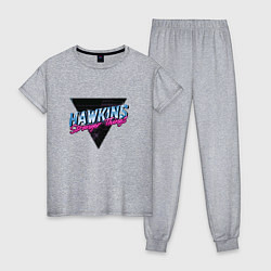 Пижама хлопковая женская Hakwins Stranger Things Retrowave Neon, цвет: меланж