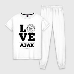 Пижама хлопковая женская Ajax Love Классика, цвет: белый