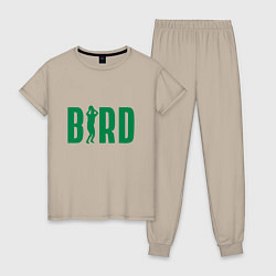 Пижама хлопковая женская Bird -Boston, цвет: миндальный