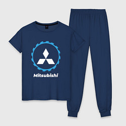 Пижама хлопковая женская Mitsubishi в стиле Top Gear, цвет: тёмно-синий