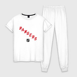 Пижама хлопковая женская New York Rangers NHL, цвет: белый