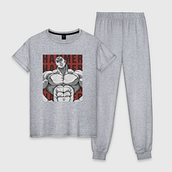 Пижама хлопковая женская Джек Хаммер, цвет: меланж