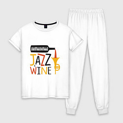 Пижама хлопковая женская Jazz & Wine, цвет: белый