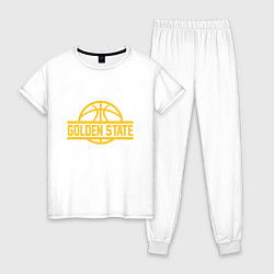 Пижама хлопковая женская Golden State Ball, цвет: белый