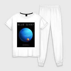 Пижама хлопковая женская Blue Giant Голубой Гигант Space collections, цвет: белый