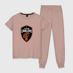 Пижама хлопковая женская Кливленд Кавальерс NBA, цвет: пыльно-розовый