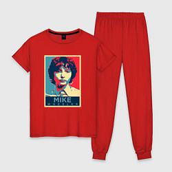 Пижама хлопковая женская Stranger Things Майк, цвет: красный