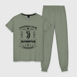 Пижама хлопковая женская Juventus: Football Club Number 1 Legendary, цвет: авокадо