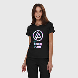 Пижама хлопковая женская Linkin Park Glitch Rock, цвет: черный — фото 2