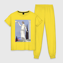Пижама хлопковая женская Robe du Soir, de Worth Муза, цвет: желтый
