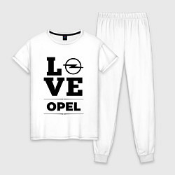 Пижама хлопковая женская Opel Love Classic, цвет: белый