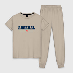 Пижама хлопковая женская Arsenal FC Classic, цвет: миндальный