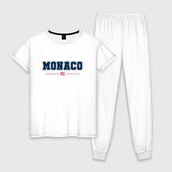 Пижама хлопковая женская Monaco FC Classic, цвет: белый