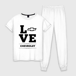 Пижама хлопковая женская Chevrolet Love Classic, цвет: белый